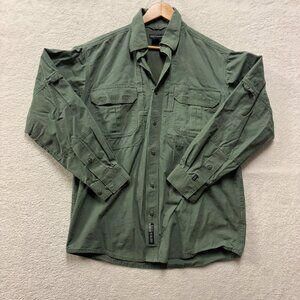 5.11 Tactical Shirt Mens M Green Button Down Utility Pockets Vented Style 72157